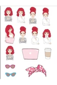 Kızıl Kadın Sticker Set - 1