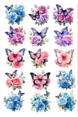 Çiçekler ve Kelebekler Sticker Set - 1