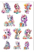 Hediye ve Unicorn Sticker Set - 1