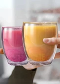 4’lü Set Latte Bardağı Cappuccino Bardağı Çift Cidarlı Bardak Americano Bardağı 350 ml Kahve Bardağı - 4