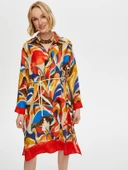 Faik Sönmez Kadın Eteği Sulu Kemer Detaylı Viskon Gömlek Elbise thumbnail 6