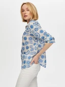 Faik Sönmez Kadın Mandala Desen Pamuk Vual Gömlek 25YUS25GML055 - 4