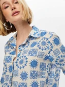 Faik Sönmez Kadın Mandala Desen Pamuk Vual Gömlek 25YUS25GML055 - 3