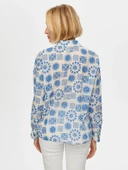 Faik Sönmez Kadın Mandala Desen Pamuk Vual Gömlek 25YUS25GML055 - 6
