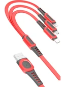 Zipax  Galaxy Tab A S Pen SM-P587 LTE P580 Şarj Kablosu 3in1 (Type-C-Lihgtning-Micro) 1.3m 3A thumbnail 1