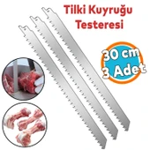 Tilki Kuyruğu Kemik Kesme Testeresi Kurban Et Paslanmaz Çelik Bıçak Buz Kesme Ucu 30 cm (3 Adet) - 1