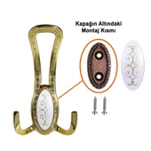 Metal Portmanto Vestiyer Duvar Dolap Elbise Mobilya Kapı Askısı Askılığı Askılık Gold Altın - 4
