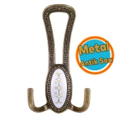 Metal Portmanto Vestiyer Duvar Dolap Elbise Mobilya Kapı Askısı Askılığı Askılık Antik Sarı thumbnail 1