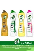 Cif Krem Yüzey Temizleyici 500 ml x 4 Adet (Altın Işıltısı, Amonyaklı, Limonlu, Frezya ve Müge Çiçeği) - 1
