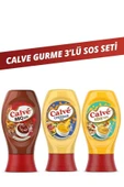 Calve Barbekü Sos 290gr& Cheddar Sos 240gr& Köri Sos 260gr thumbnail 1