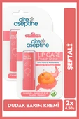 Cire Aseptine Lip Care Peach (Şeftali) Renkli Dudak Nemlendirici 4,5 G x 2 Adet - 1