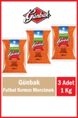 Günbak Futbol Kırmızı Mercimek 1 Kg x 3 Adet - 1