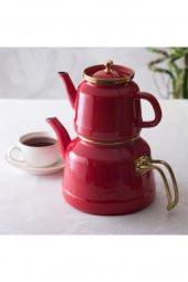 Emsan Troy Emaye Çaydanlık Takımı Kırmızı - 1
