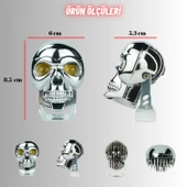 LED Motosiklet Aydınlatma Sis Lambası Skull Tasarımlı 3 Modlu 12V-24V Yüksek Performanslı Far 2 Adet - 4
