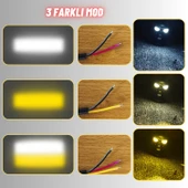 LED Motosiklet Aydınlatma Sis Lambası Skull Tasarımlı 3 Modlu 12V-24V Yüksek Performanslı Far 2 Adet - 2