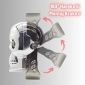 LED Motosiklet Aydınlatma Sis Lambası Skull Tasarımlı 3 Modlu 12V-24V Yüksek Performanslı Far 2 Adet - 5