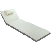 Reyo Taşınabilir Katlanır Plaj Havuz Minderi, Şezlong Minderi Kamp Yatağı Krem thumbnail 2