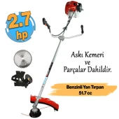 Bolat Benzinli BY520 Yan Tırpan Çim Biçme Testeresi 2.7 hp 51.7 cc Bisiklet Kollu Omuz Askılı Misina - 1