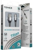 Tonex Titan Metal Kaplama Type-C 3.4A USB Şarj ve Data Kablosu 1Mt - 4