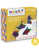 Magly Manyetik Yapı Blokları Çocuklar Için Renkli 3 Boyutlu 36 Parça Manyetik Karo Oyun Seti - 1