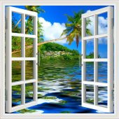 Pencere Tatil Duvar Kağıdı Yapışkanlı Folyo - 1