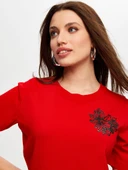 Havyar Baskılı Kısa Kol Triko Bluz Faik Sönmez thumbnail 17