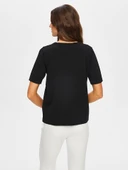 Havyar Baskılı Kısa Kol Triko Bluz Faik Sönmez thumbnail 15