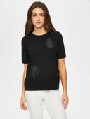 Havyar Baskılı Kısa Kol Triko Bluz Faik Sönmez thumbnail 13