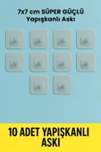 10 Adet 7x7cm Yedek Süper Güçlü Yapışkanlı Askı, 20KG Banyo - Mutfak Raf Tutucu Sticker, Delmesiz thumbnail 1