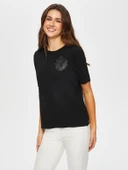 Havyar Baskılı Kısa Kol Triko Bluz Faik Sönmez thumbnail 5