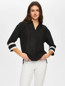 Zigzag Şeritli Polo Yaka Örme Bluz Faik Sönmez - 12