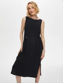 Faik Sönmez Kadın Yanları Yırtmaçlı Kolsuz Modallı Elbise 25YUS25ELB041 - 9