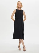 Faik Sönmez Kadın Yanları Yırtmaçlı Kolsuz Modallı Elbise 25YUS25ELB041 - 7