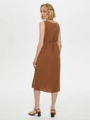 Faik Sönmez Kadın Yanları Yırtmaçlı Kolsuz Modallı Elbise 25YUS25ELB041 - 6