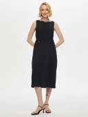 Faik Sönmez Kadın Yanları Yırtmaçlı Kolsuz Modallı Elbise 25YUS25ELB041 - 5