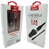 2.4A TYPE-C Metal Araç Şarj Seti VTX028 - 2