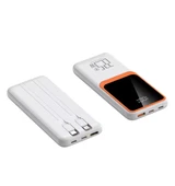 H32 Dijital Göstergeli Dahili Çoklu Kablolu 10000 mAh Powerbank BEYAZ - 4