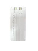 H32 Dijital Göstergeli Dahili Çoklu Kablolu 10000 mAh Powerbank BEYAZ - 2