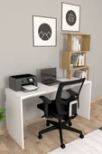 Pratik Kitaplıklı Çalışma Masası Beyaz Çam - 3