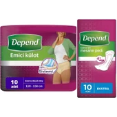 Depend Emici Külot Lohusa Pedi  XL - Extra Büyük -  Kadın (10 Adet)+Mesane Pedi Kadın Ekstra (10 Lu) - 1