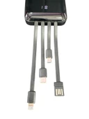 H01 Dijital Göstergeli Dahili Çoklu Kablolu 10000 mAh  Powerbank SİYAH thumbnail 5