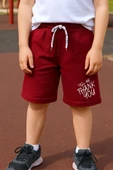 ERKEK ÇOCUK ŞORT CEPLİ DÜZ RENK YAZI BASKILI F29 - 1