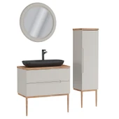 Ubm Monarc 100 Cm Lake Banyo Dolabı Krem - 1