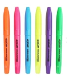 Gxin Fosforlu Kalem 6 Renk Canlı Renkler Yuvarlak Kalem + Cebe Takmalı / Highlighter Fluore Scent - 3