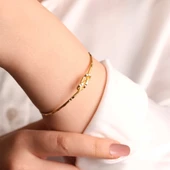 10 Gr 22 Ayar İşçiliksiz Aşk Düğüm Baget Bilezik - 2