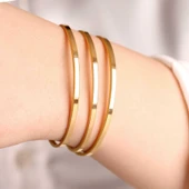 7 gr(gram) 22 Ayar İşçiliksiz Tia Dilan Bilezik thumbnail 3