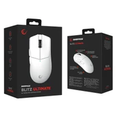Rampage BLITZ ULTIMATE 8K BT+Wired+2.4G Beyaz Kablosuz PAW3950 NORDIC 52840 MCU Gaming Oyuncu Mouse - 8