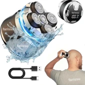 Kel Kafa Tıraş Makinesi RQ518 – Günlük, Sakal ve Baş Tıraşı İçin, 5 Başlıklı, USB Şarjlı, Su Geçirmez - 1