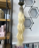 HairPim Wavy 100% İnsan Saçı Yeni Nesil Kaynak Saç Ombre Sombre (0.8 Gr) 50 Adet 70 Cm HP358 thumbnail 1