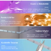 Uzaktan Kumandalı 5 Metre Şerit Led Lamba 20 Fonksiyonlu Işıldak Aydınlatma A Sınıfı 220 V Elektrik - 2